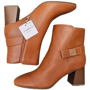 Brown Cognac Brand New Fall Liz Claiborne Women's Boots w/ Gold Buckle Size 10